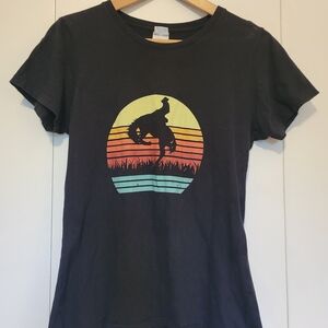Cowboy Sunset Black T-Shirt